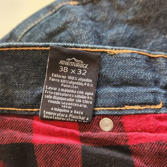 Adventuridge Flannel Lined Jeans Blue Straight Leg‎ Pocket Denim Mens 38x32 NEW - Picture 10 of 13